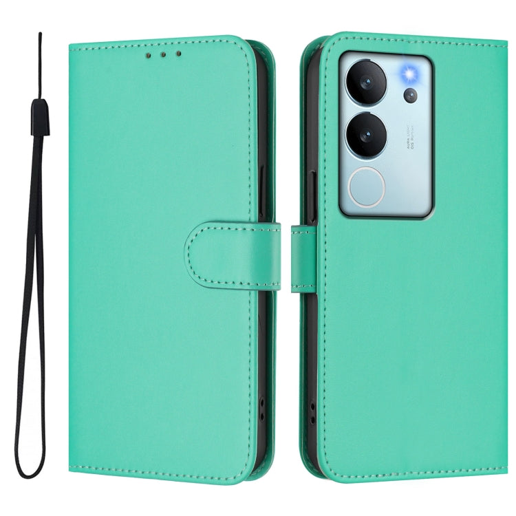 For vivo V29E 5G Global / Y200 5G Global Skin Feel Solid Color Leather Phone Case with Lanyard