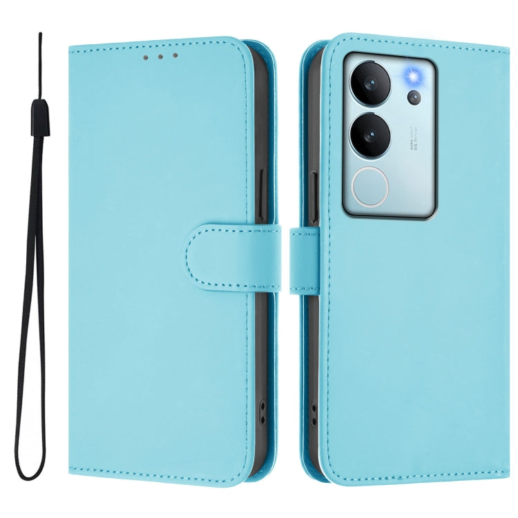 For vivo V29E 5G Global / Y200 5G Global Skin Feel Solid Color Leather Phone Case with Lanyard