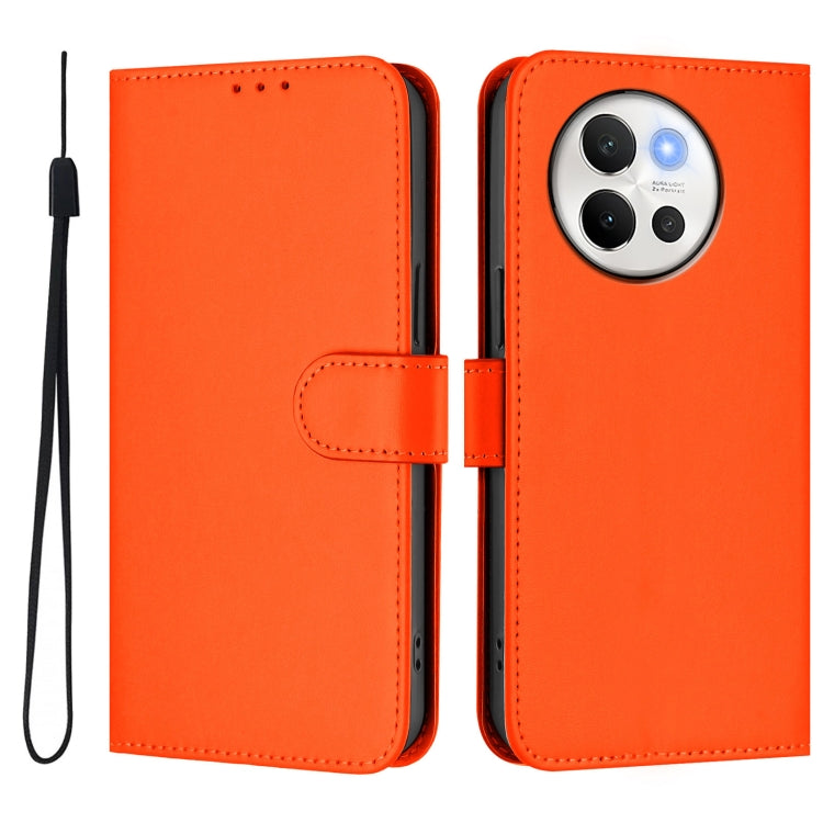 For vivo V40 Lite 5G / V30E 5G Global Skin Feel Solid Color Leather Phone Case with Lanyard