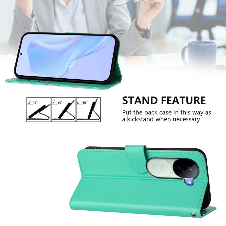 For vivo V40E 5G India / iQOO Z9s 5G Skin Feel Solid Color Leather Phone Case with Lanyard