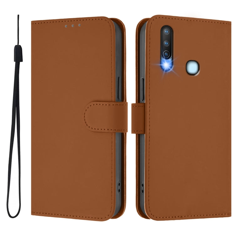 For vivo Y17 / Y15 / Y12 / Y11 Skin Feel Solid Color Leather Phone Case with Lanyard