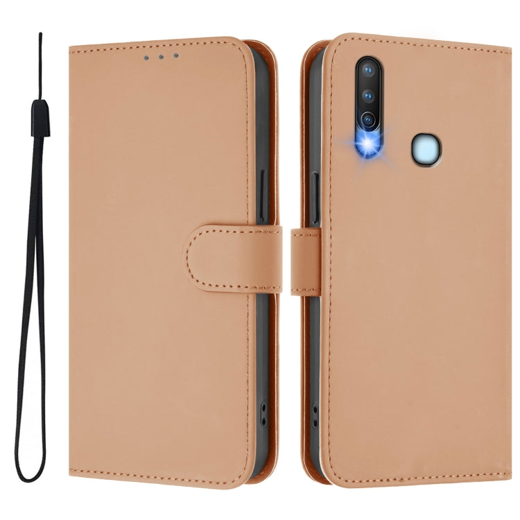 For vivo Y17 / Y15 / Y12 / Y11 Skin Feel Solid Color Leather Phone Case with Lanyard