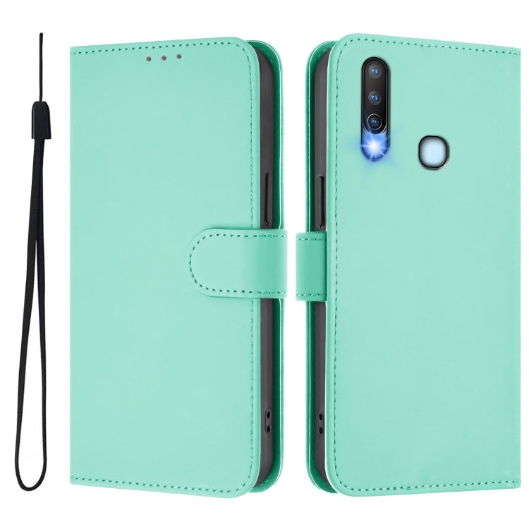 For vivo Y17 / Y15 / Y12 / Y11 Skin Feel Solid Color Leather Phone Case with Lanyard