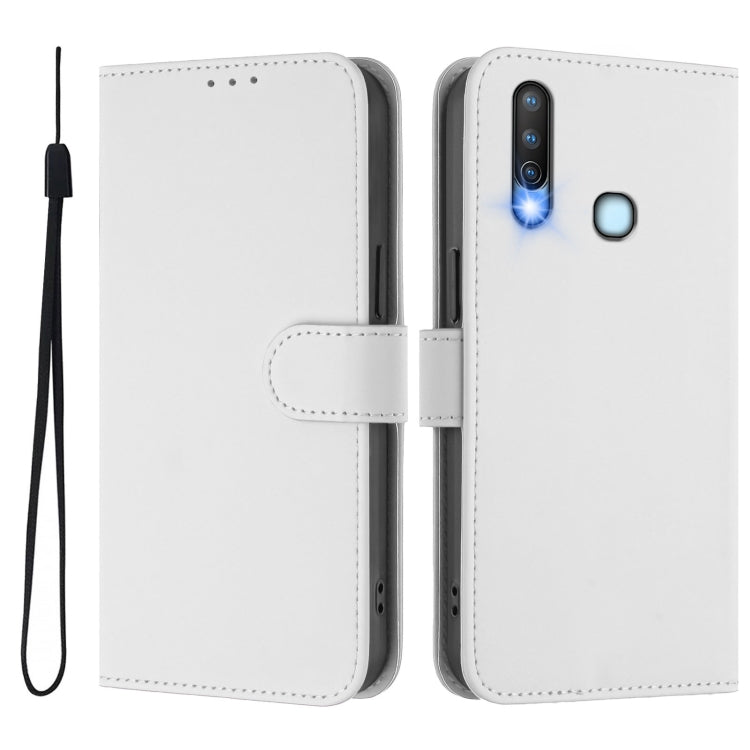For vivo Y17 / Y15 / Y12 / Y11 Skin Feel Solid Color Leather Phone Case with Lanyard