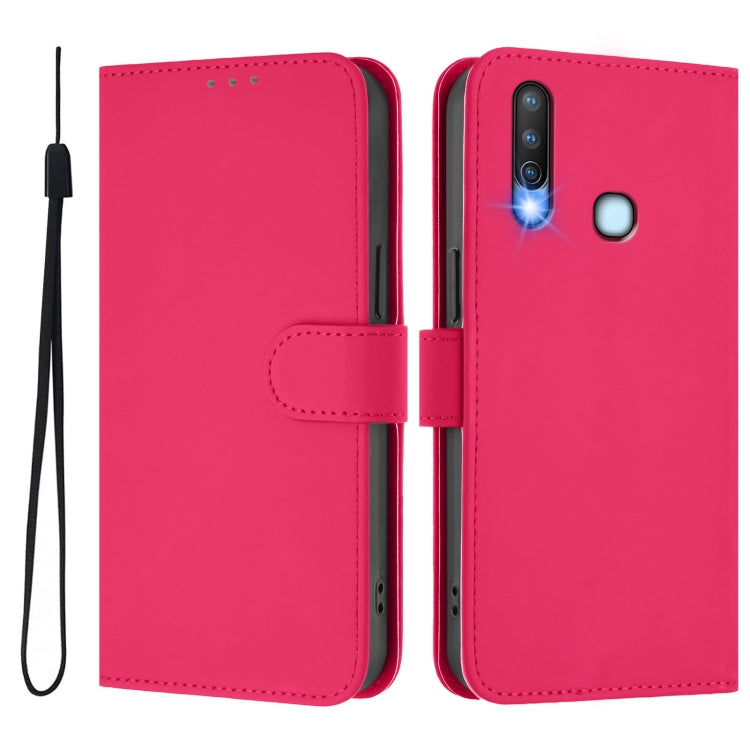 For vivo Y17 / Y15 / Y12 / Y11 Skin Feel Solid Color Leather Phone Case with Lanyard