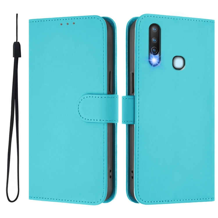 For vivo Y17 / Y15 / Y12 / Y11 Skin Feel Solid Color Leather Phone Case with Lanyard