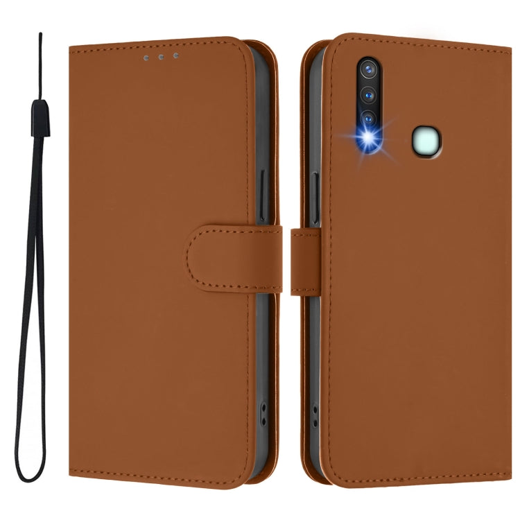 For vivo Y19 / U3 / Y5S / Z5i / U20 Skin Feel Solid Color Leather Phone Case with Lanyard