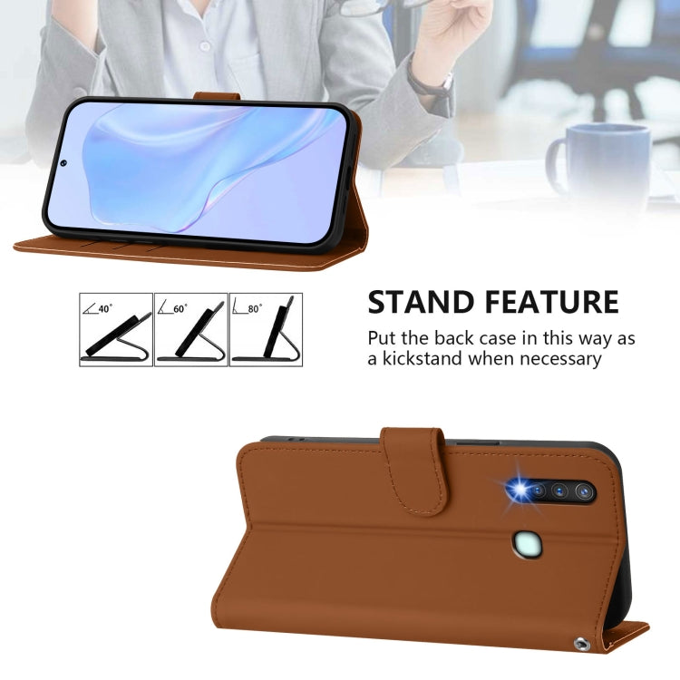For vivo Y19 / U3 / Y5S / Z5i / U20 Skin Feel Solid Color Leather Phone Case with Lanyard