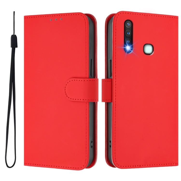 For vivo Y19 / U3 / Y5S / Z5i / U20 Skin Feel Solid Color Leather Phone Case with Lanyard