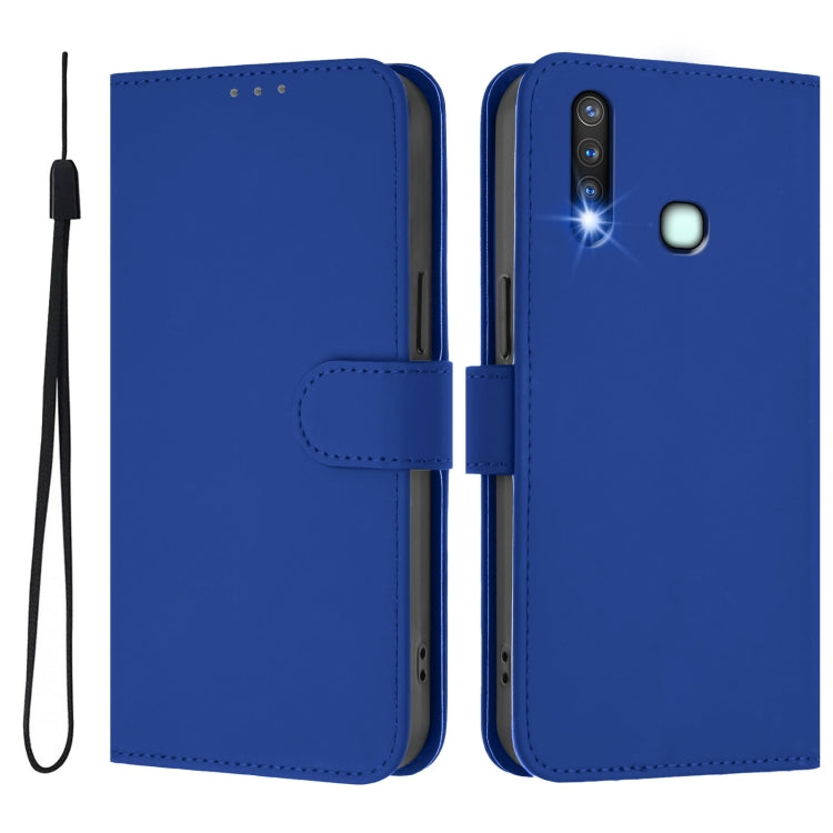 For vivo Y19 / U3 / Y5S / Z5i / U20 Skin Feel Solid Color Leather Phone Case with Lanyard