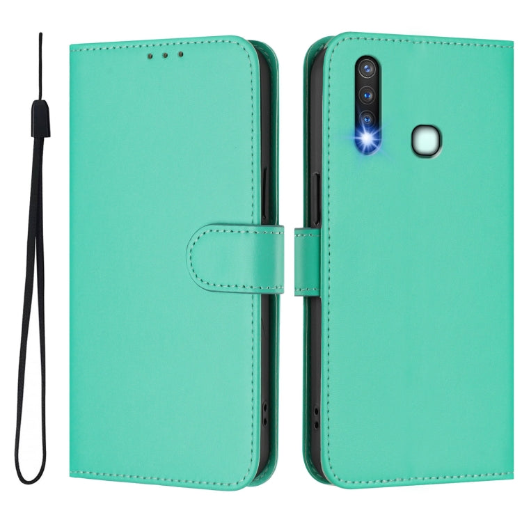 For vivo Y19 / U3 / Y5S / Z5i / U20 Skin Feel Solid Color Leather Phone Case with Lanyard