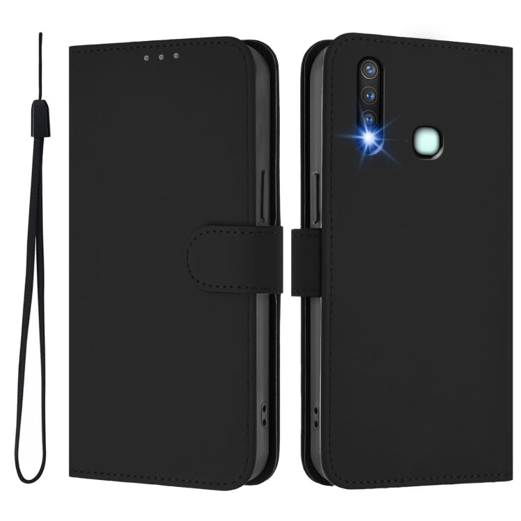 For vivo Y19 / U3 / Y5S / Z5i / U20 Skin Feel Solid Color Leather Phone Case with Lanyard
