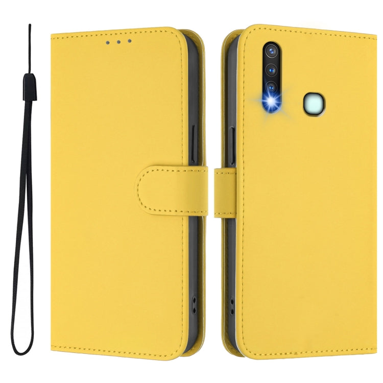 For vivo Y19 / U3 / Y5S / Z5i / U20 Skin Feel Solid Color Leather Phone Case with Lanyard