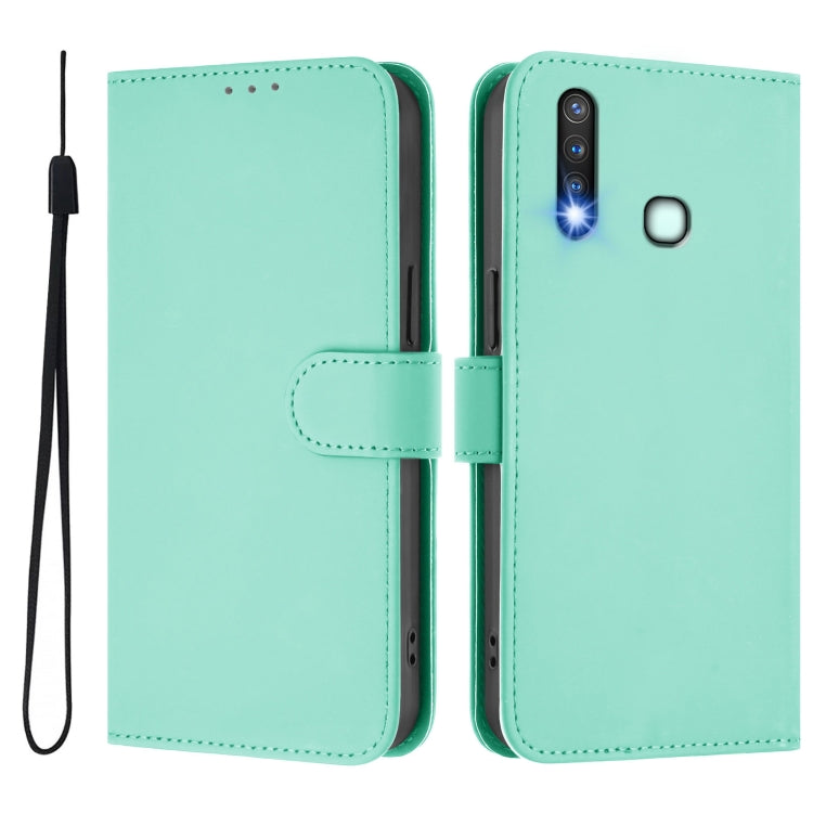For vivo Y19 / U3 / Y5S / Z5i / U20 Skin Feel Solid Color Leather Phone Case with Lanyard