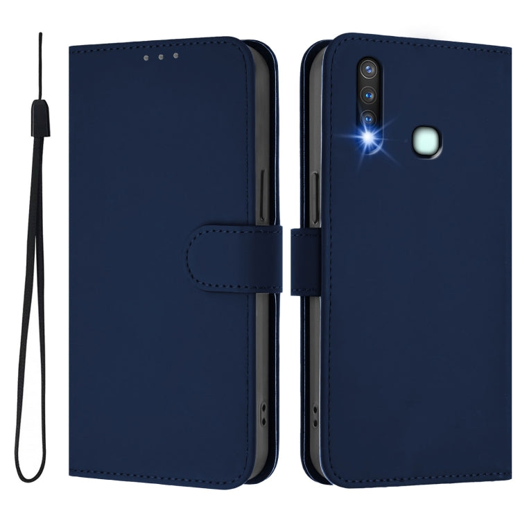 For vivo Y19 / U3 / Y5S / Z5i / U20 Skin Feel Solid Color Leather Phone Case with Lanyard