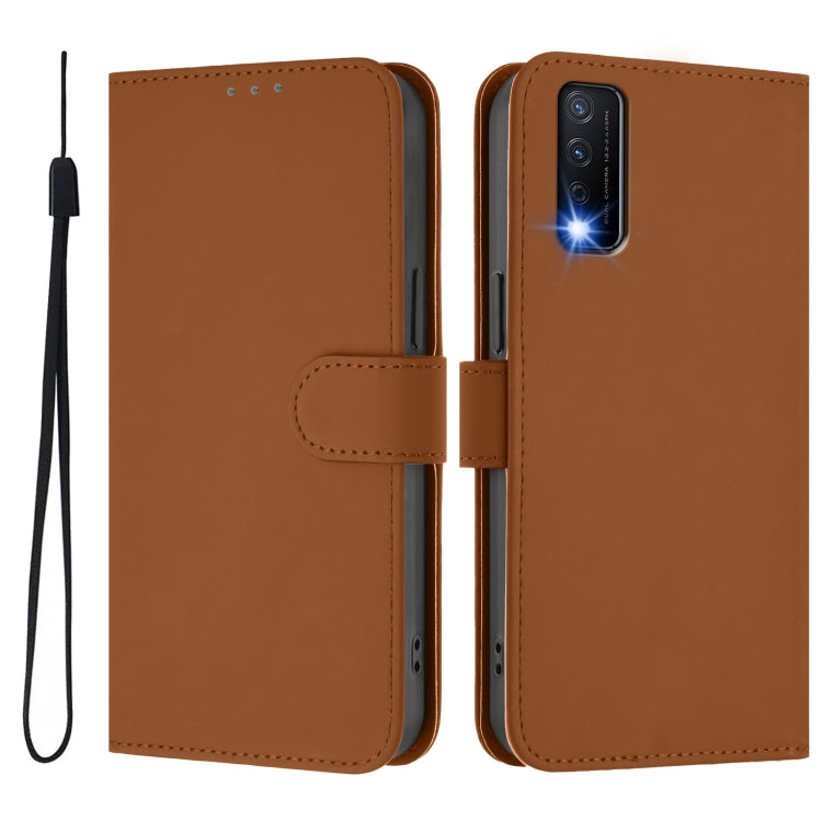 For vivo Y20 / Y20i / Y20S / Y11S Skin Feel Solid Color Leather Phone Case with Lanyard