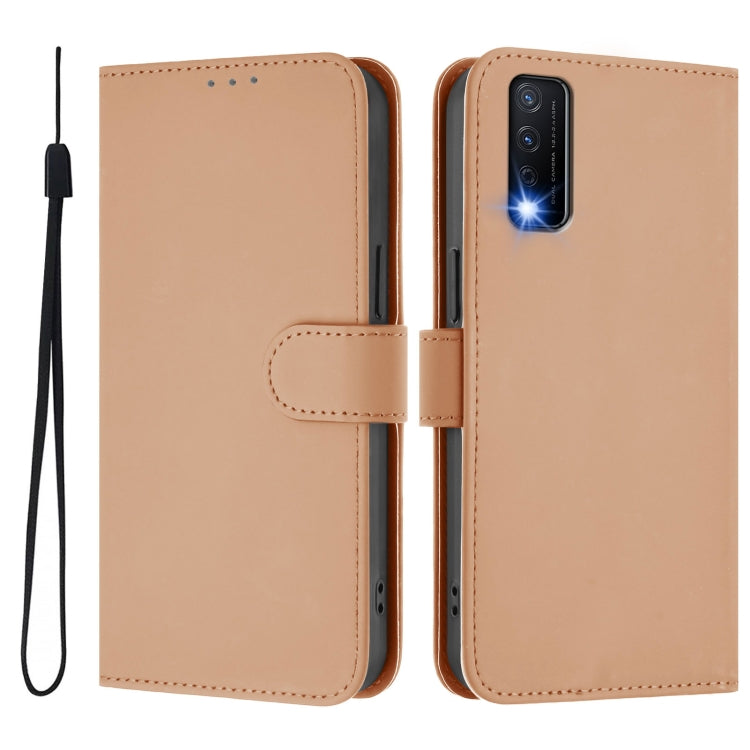 For vivo Y20 / Y20i / Y20S / Y11S Skin Feel Solid Color Leather Phone Case with Lanyard