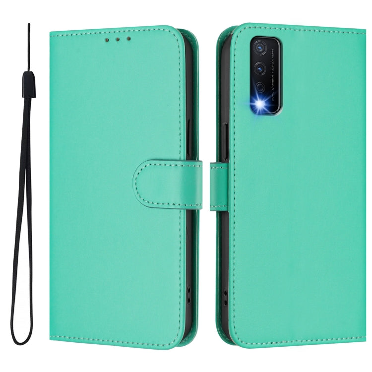For vivo Y20 / Y20i / Y20S / Y11S Skin Feel Solid Color Leather Phone Case with Lanyard