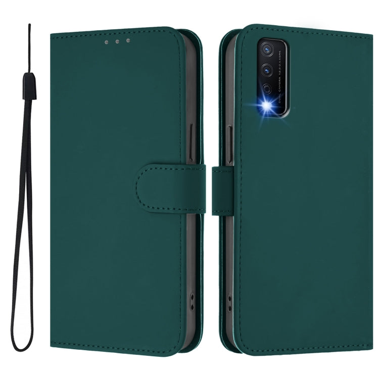 For vivo Y20 / Y20i / Y20S / Y11S Skin Feel Solid Color Leather Phone Case with Lanyard