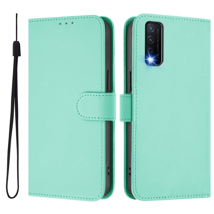 For vivo Y20 / Y20i / Y20S / Y11S Skin Feel Solid Color Leather Phone Case with Lanyard
