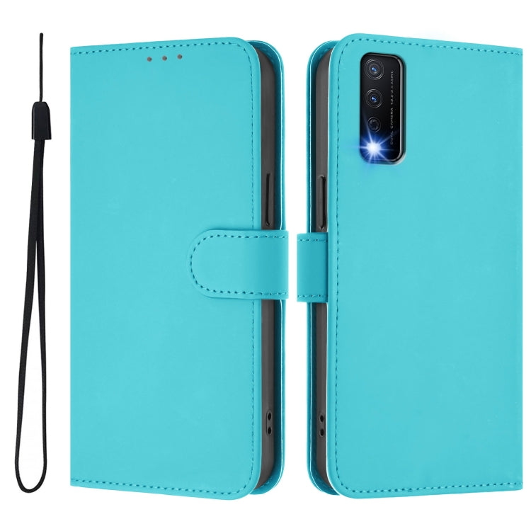 For vivo Y20 / Y20i / Y20S / Y11S Skin Feel Solid Color Leather Phone Case with Lanyard