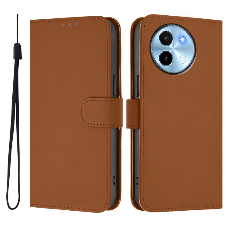 For vivo Y38 5G / Y200i Global Skin Feel Solid Color Leather Phone Case with Lanyard