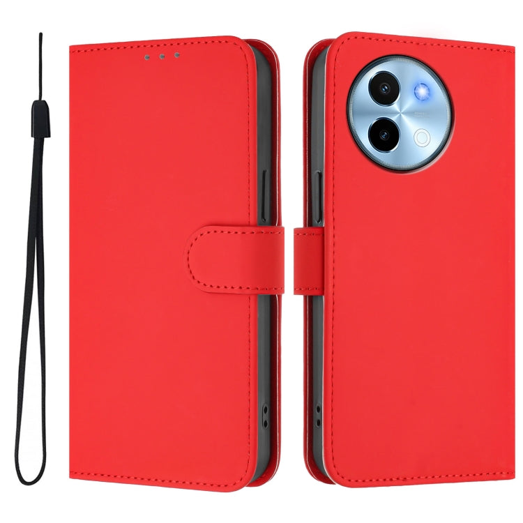 For vivo Y38 5G / Y200i Global Skin Feel Solid Color Leather Phone Case with Lanyard