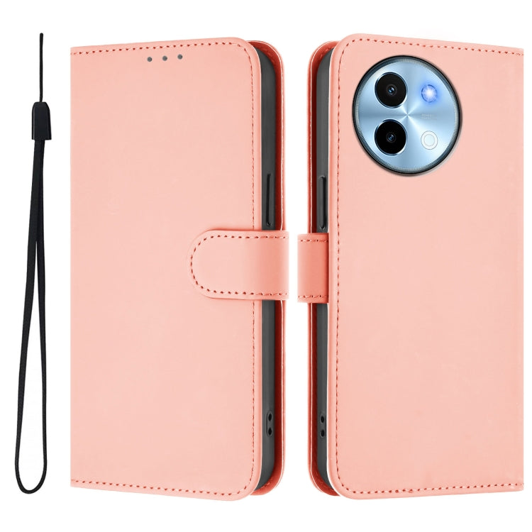 For vivo Y38 5G / Y200i Global Skin Feel Solid Color Leather Phone Case with Lanyard