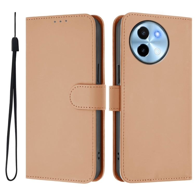 For vivo Y38 5G / Y200i Global Skin Feel Solid Color Leather Phone Case with Lanyard