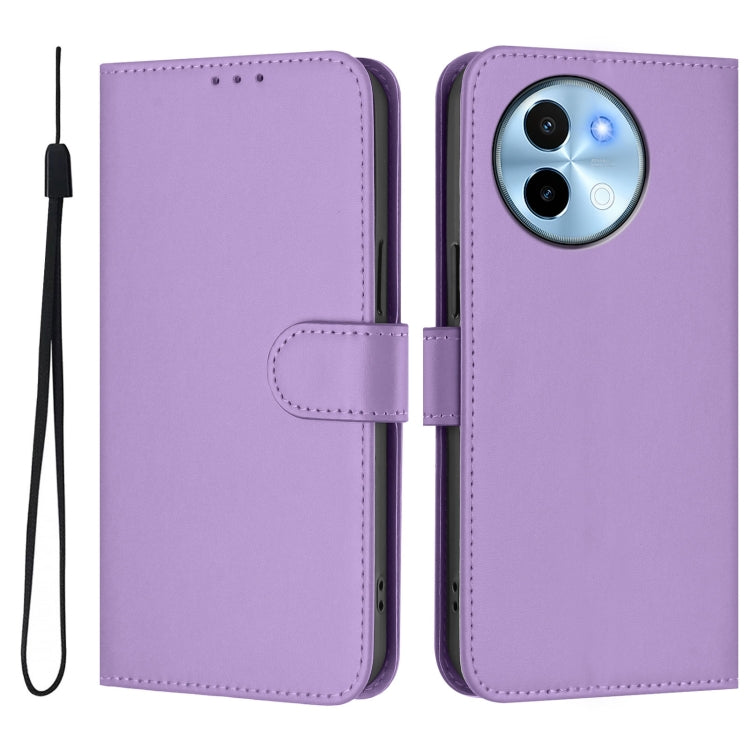 For vivo Y38 5G / Y200i Global Skin Feel Solid Color Leather Phone Case with Lanyard
