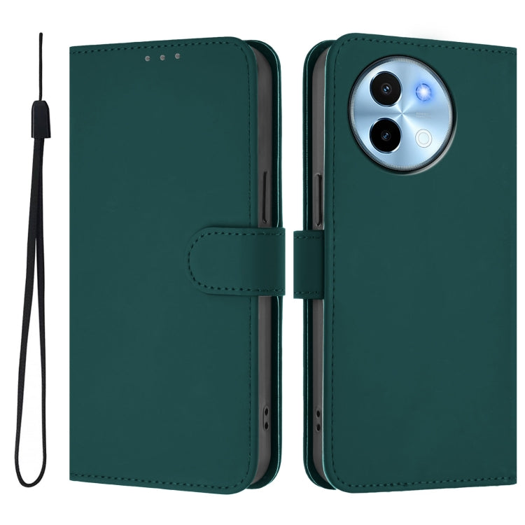 For vivo Y38 5G / Y200i Global Skin Feel Solid Color Leather Phone Case with Lanyard