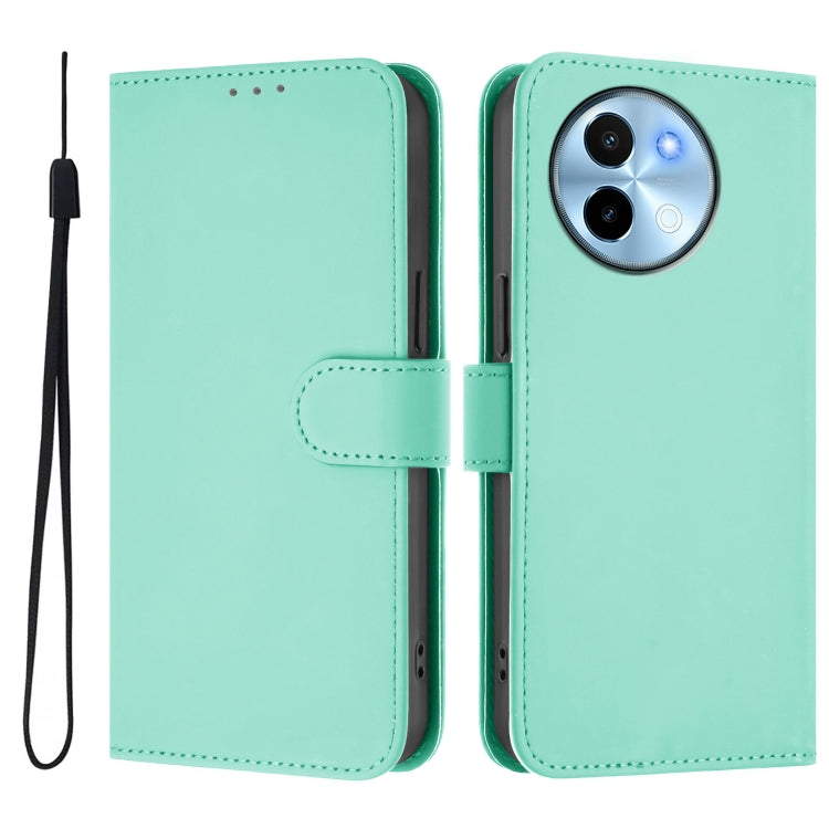 For vivo Y38 5G / Y200i Global Skin Feel Solid Color Leather Phone Case with Lanyard