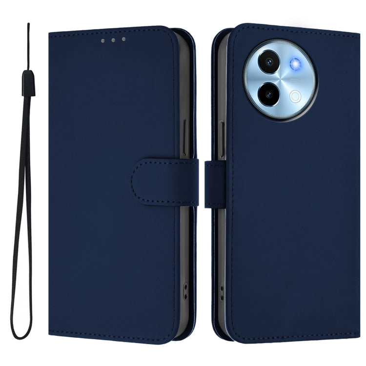 For vivo Y38 5G / Y200i Global Skin Feel Solid Color Leather Phone Case with Lanyard