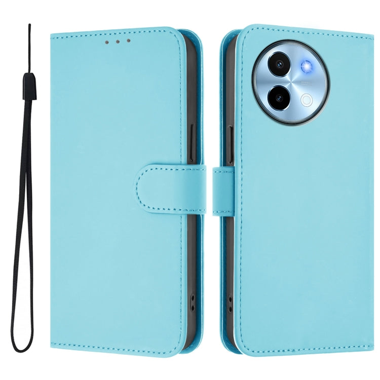 For vivo Y38 5G / Y200i Global Skin Feel Solid Color Leather Phone Case with Lanyard