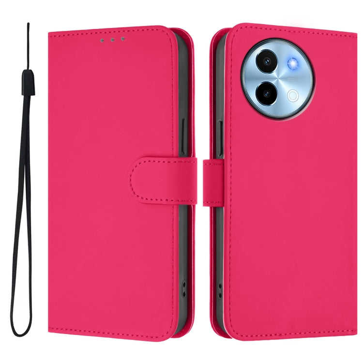 For vivo Y38 5G / Y200i Global Skin Feel Solid Color Leather Phone Case with Lanyard