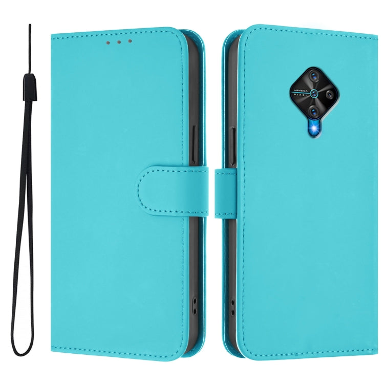 For vivo Y53S 4G / Y51A 2021 Skin Feel Solid Color Leather Phone Case with Lanyard
