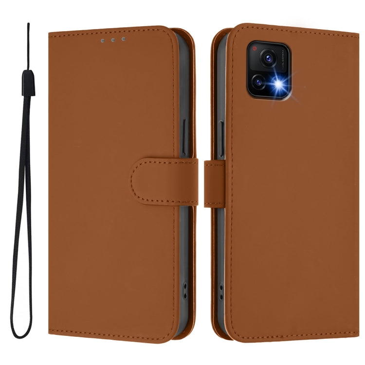For vivo Y52S 5G / iQOO U3 / Y31S 5G Skin Feel Solid Color Leather Phone Case with Lanyard