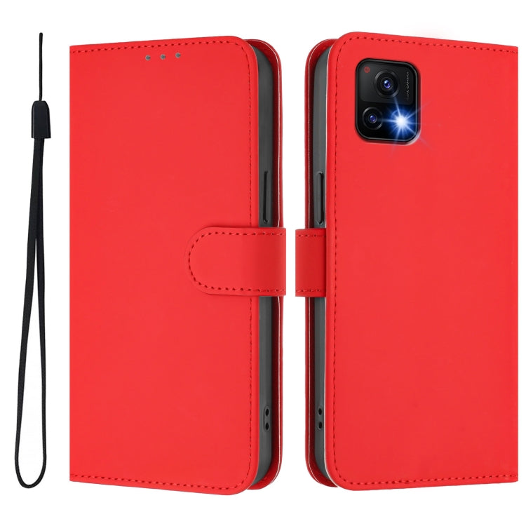 For vivo Y52S 5G / iQOO U3 / Y31S 5G Skin Feel Solid Color Leather Phone Case with Lanyard