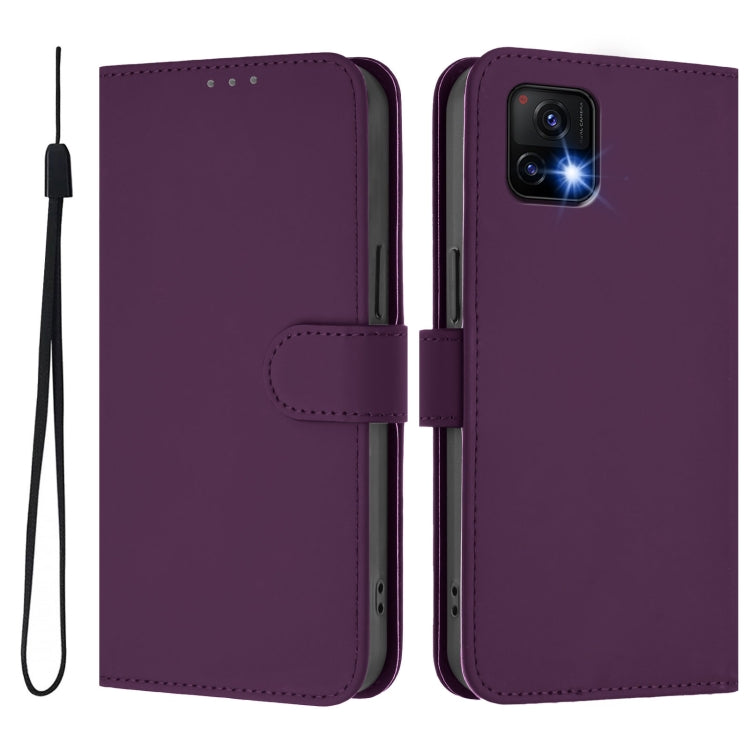 For vivo Y52S 5G / iQOO U3 / Y31S 5G Skin Feel Solid Color Leather Phone Case with Lanyard
