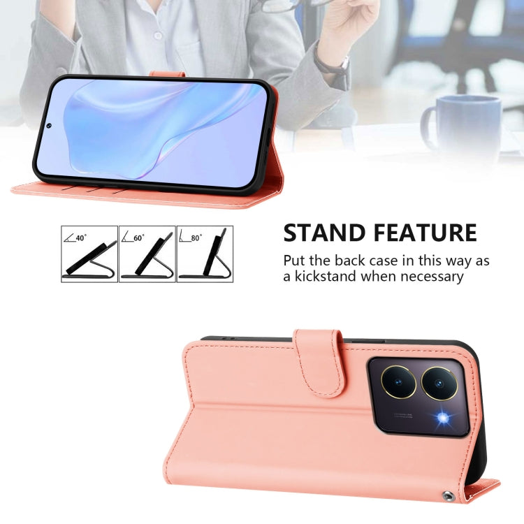 For vivo Y36 5G Global / Y36 4G Global Skin Feel Solid Color Leather Phone Case with Lanyard