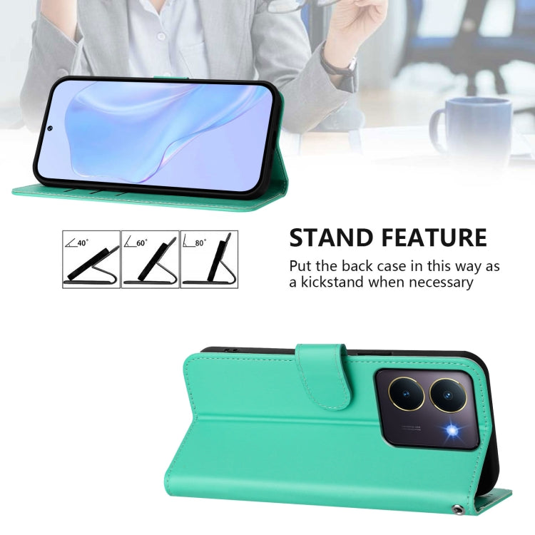 For vivo Y36 5G Global / Y36 4G Global Skin Feel Solid Color Leather Phone Case with Lanyard