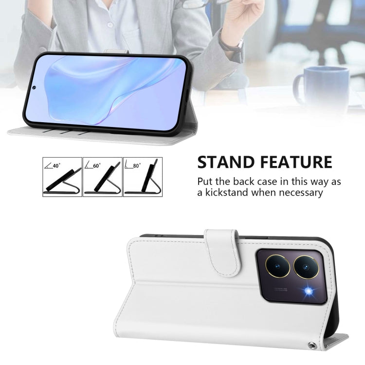 For vivo Y36 5G Global / Y36 4G Global Skin Feel Solid Color Leather Phone Case with Lanyard