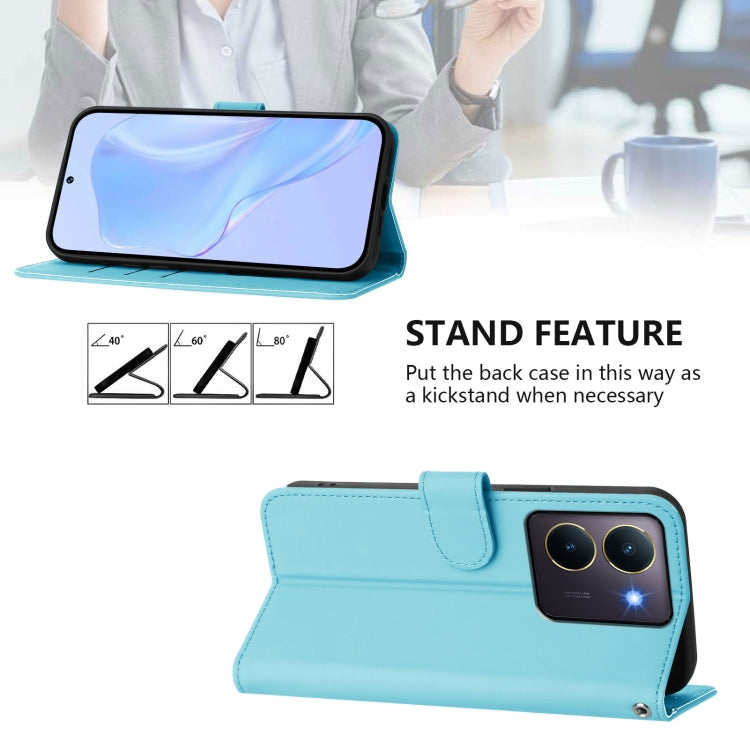 For vivo Y36 5G Global / Y36 4G Global Skin Feel Solid Color Leather Phone Case with Lanyard
