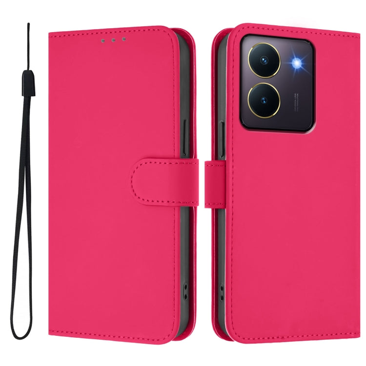 For vivo Y36 5G Global / Y36 4G Global Skin Feel Solid Color Leather Phone Case with Lanyard