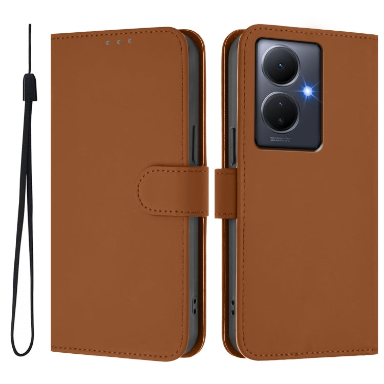 For vivo Y78 5G Global / V29 Lite Skin Feel Solid Color Leather Phone Case with Lanyard