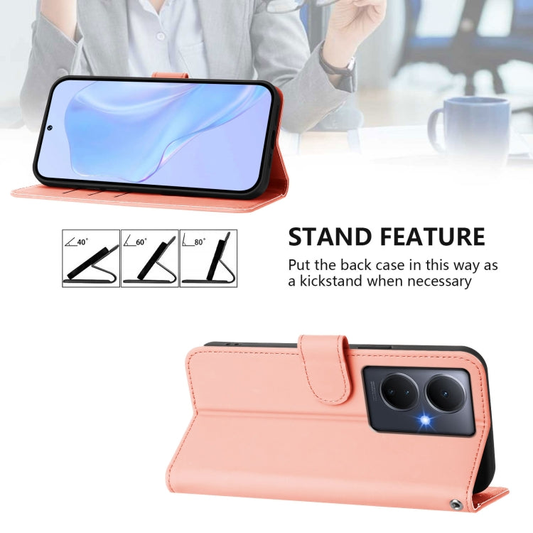 For vivo Y78 5G Global / V29 Lite Skin Feel Solid Color Leather Phone Case with Lanyard