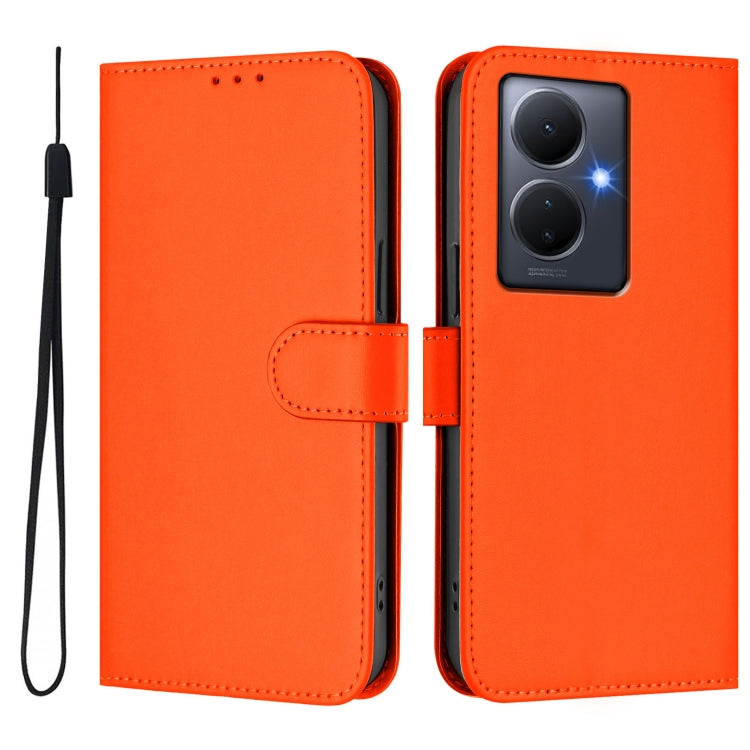 For vivo Y78 5G Global / V29 Lite Skin Feel Solid Color Leather Phone Case with Lanyard