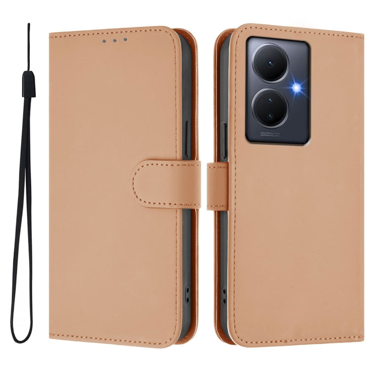 For vivo Y78 5G Global / V29 Lite Skin Feel Solid Color Leather Phone Case with Lanyard