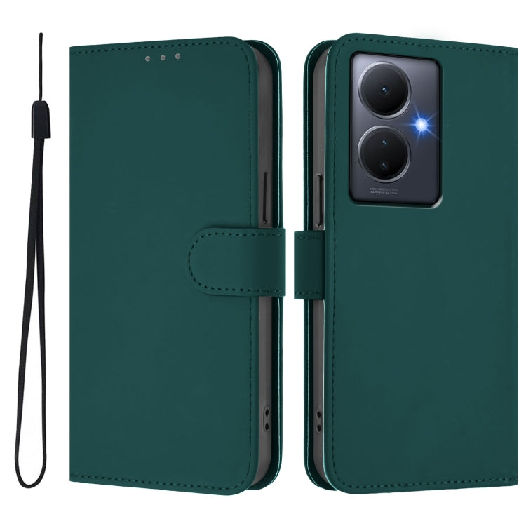 For vivo Y78 5G Global / V29 Lite Skin Feel Solid Color Leather Phone Case with Lanyard