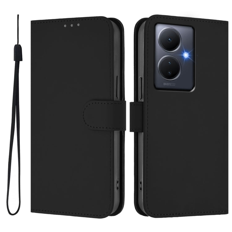 For vivo Y78 5G Global / V29 Lite Skin Feel Solid Color Leather Phone Case with Lanyard